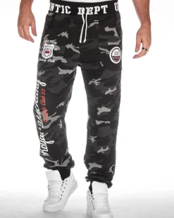 Atlantic club collegehousut - Musta Camo/Valkoinen