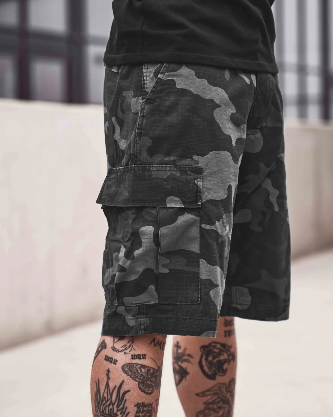 BDU Ripstop reisitaskushortsit - Harmaa camo