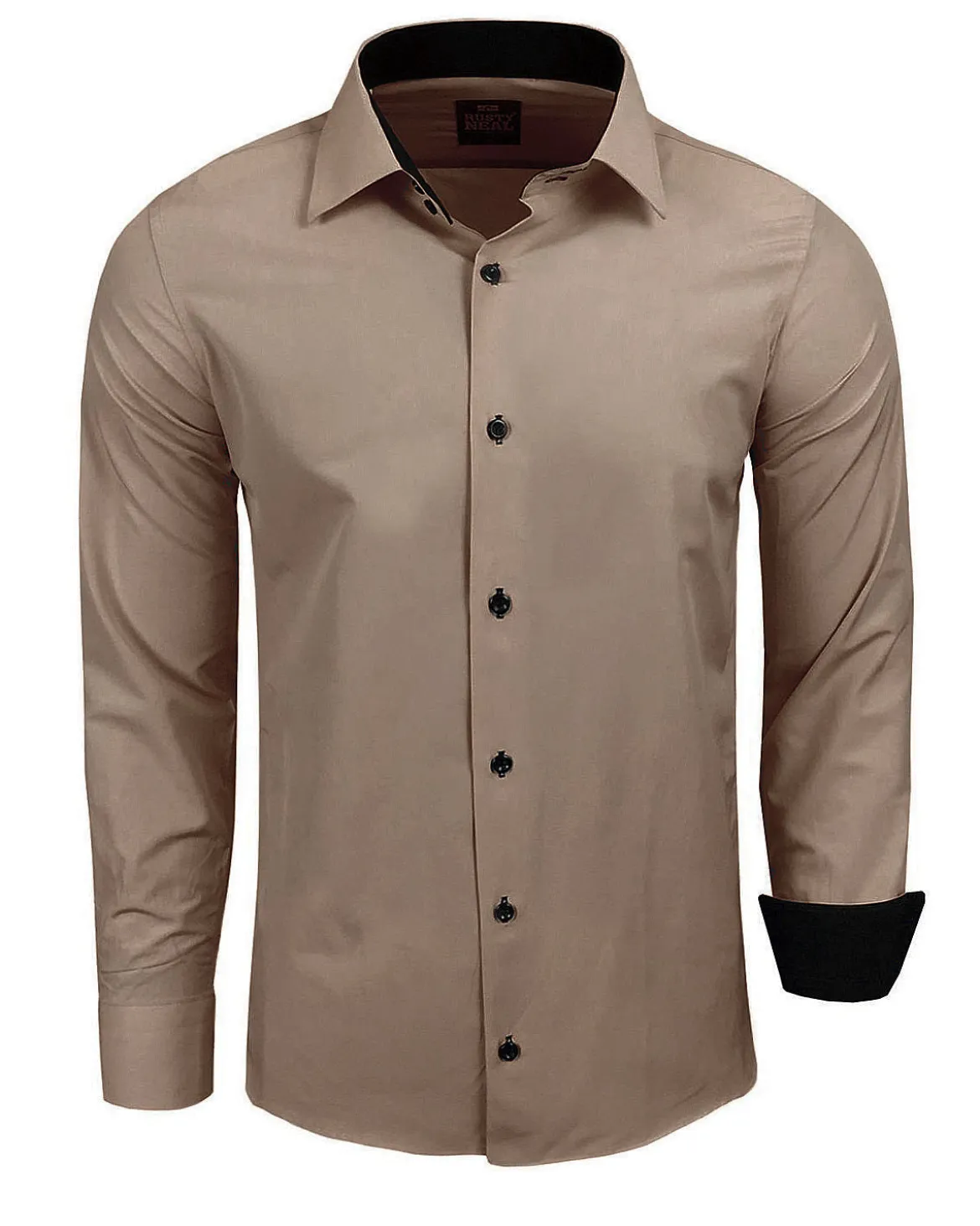 Beales kauluspaita - Beige/Musta