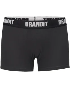 Brandit logo bokserit 2-pack - Musta & Musta