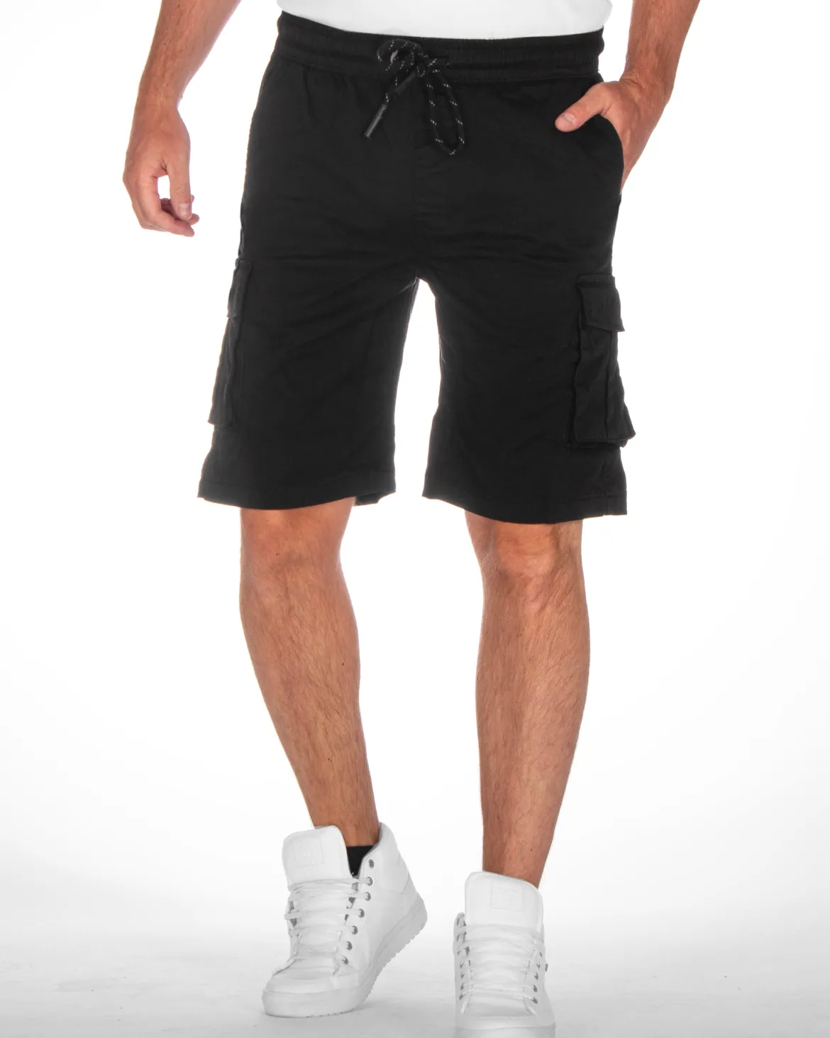 Drawstring reisitaskushortsit - Musta