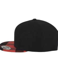 Flanelli snapback - Musta/Punainen