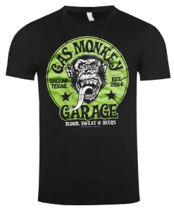 Gas monkey garage t-paita - Musta/Vihreä