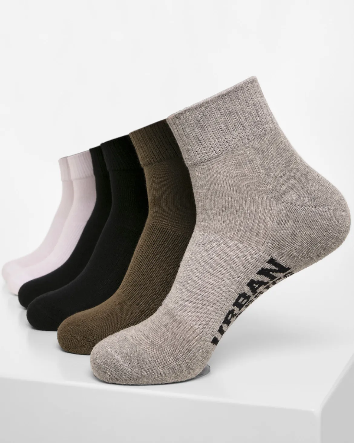 High sneaker sukat 6-pack - Musta/Valkoinen/Harmaa/Khaki