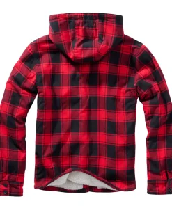 Hupullinen flanellitakki - Musta/Punainen