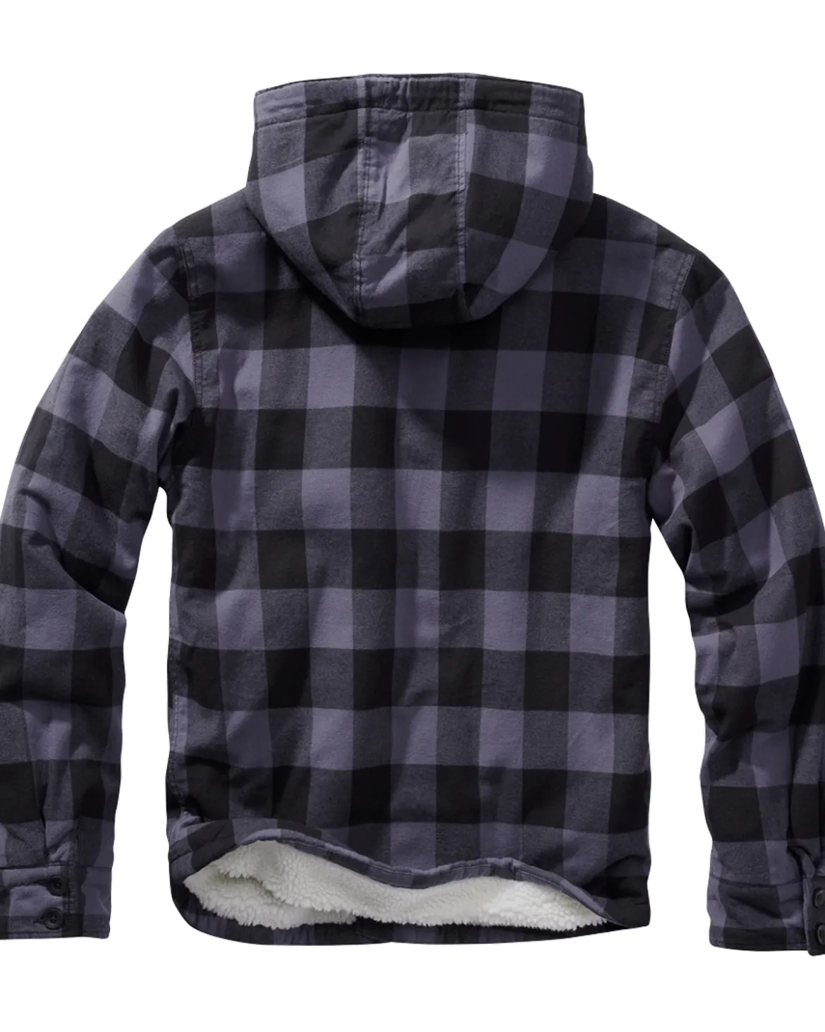Hupullinen flanellitakki - Musta/Harmaa