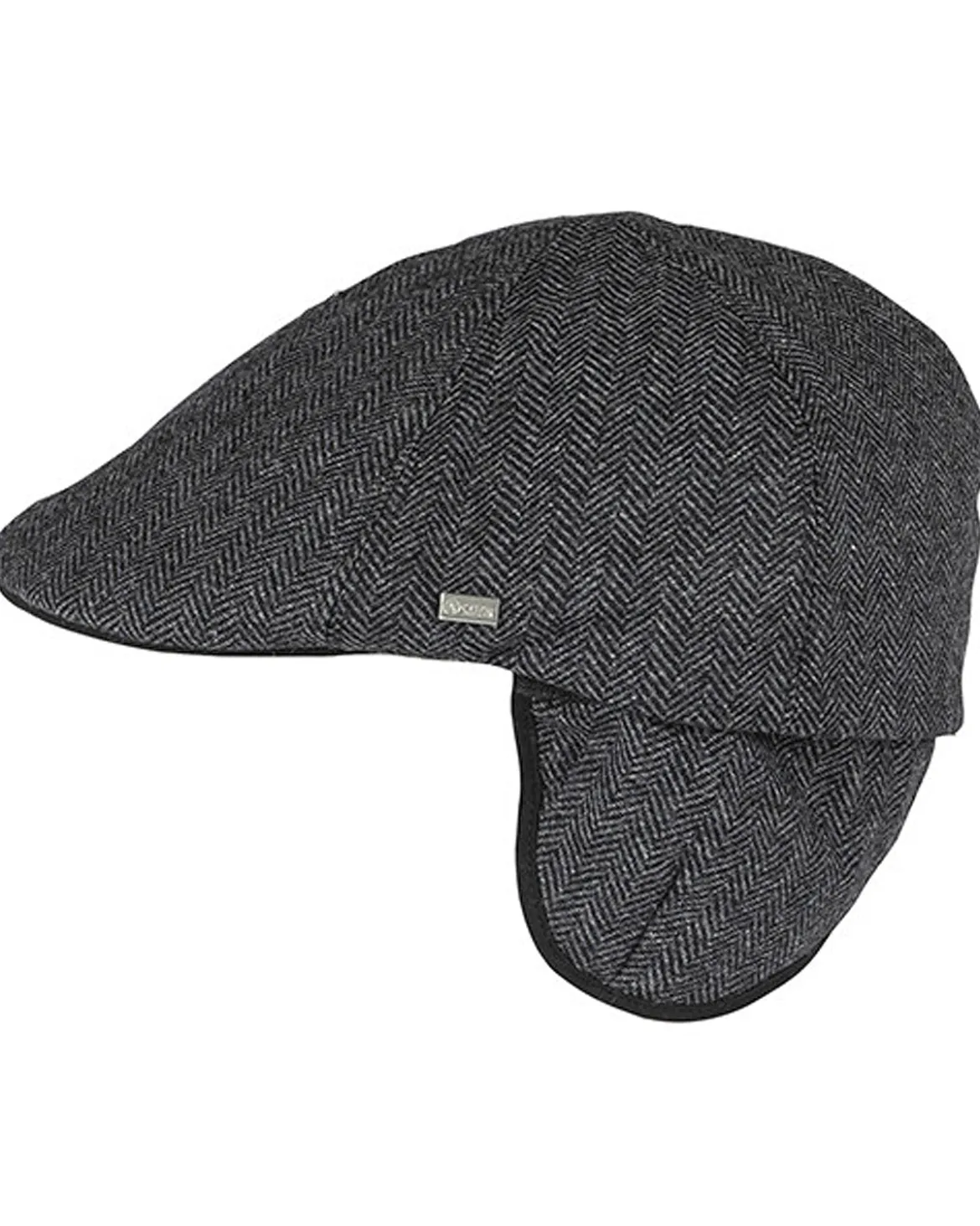 Macon 56 Herringbone flat cap - Harmaa