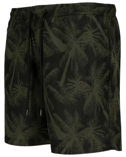 Pattern Palm uimashortsit - Musta/Vihreä