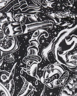Pattern Tattoo uimashortsit - Musta/Valkoinen