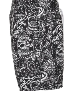Pattern Tattoo uimashortsit - Musta/Valkoinen