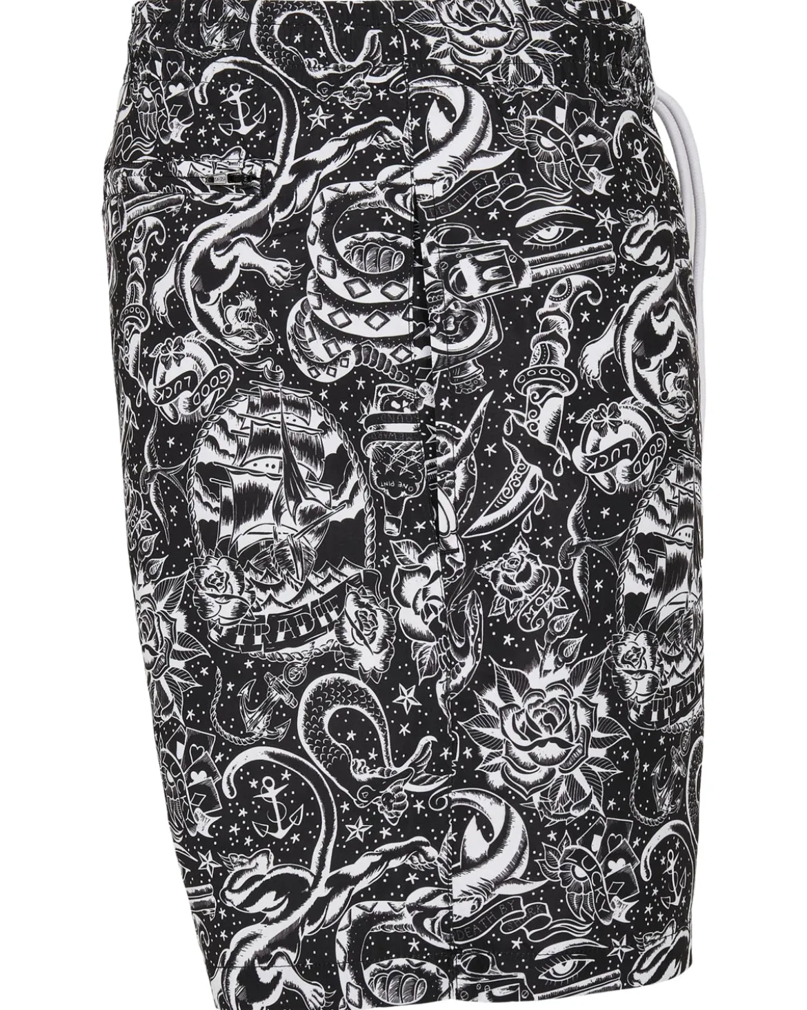 Pattern Tattoo uimashortsit - Musta/Valkoinen