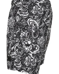 Pattern Tattoo uimashortsit - Musta/Valkoinen
