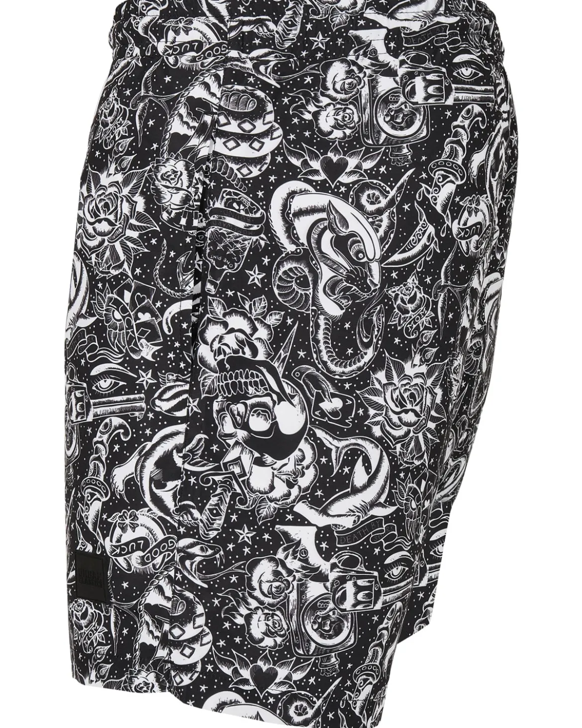 Pattern Tattoo uimashortsit - Musta/Valkoinen