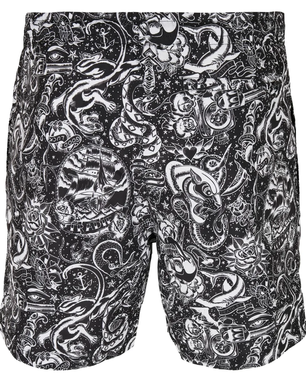 Pattern Tattoo uimashortsit - Musta/Valkoinen
