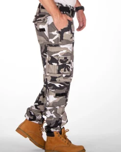 Pure slim reisitaskuhousut - Valkoinen camo