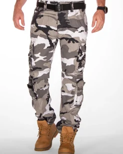 Pure slim reisitaskuhousut - Valkoinen camo
