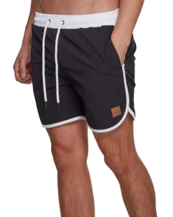 Retro uimashortsit - Musta/Valkoinen
