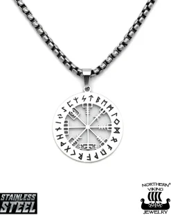 Shiny Vegvisir kaulakoru - Teräs