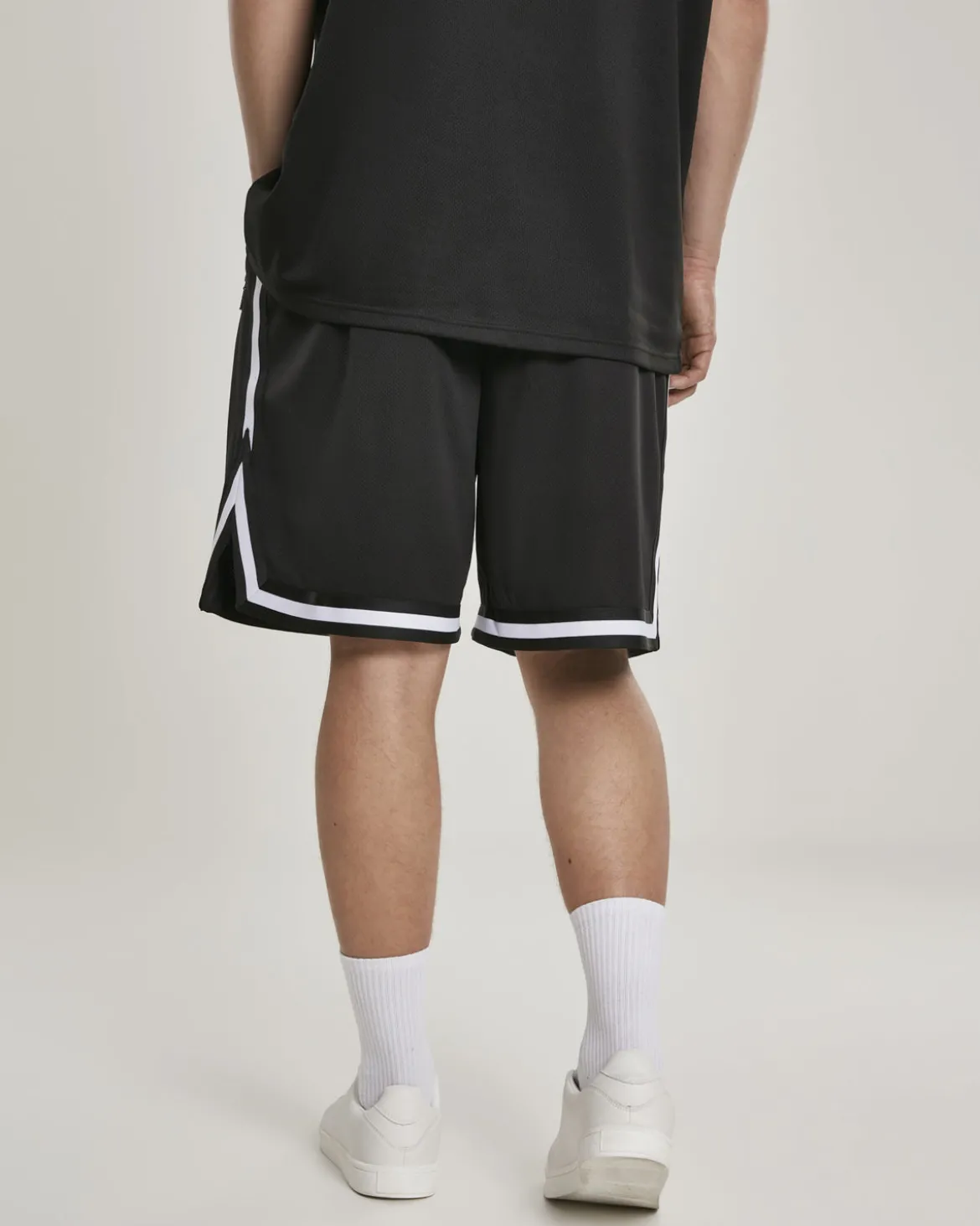 Stripe mesh shortsit - Musta/Valkoinen