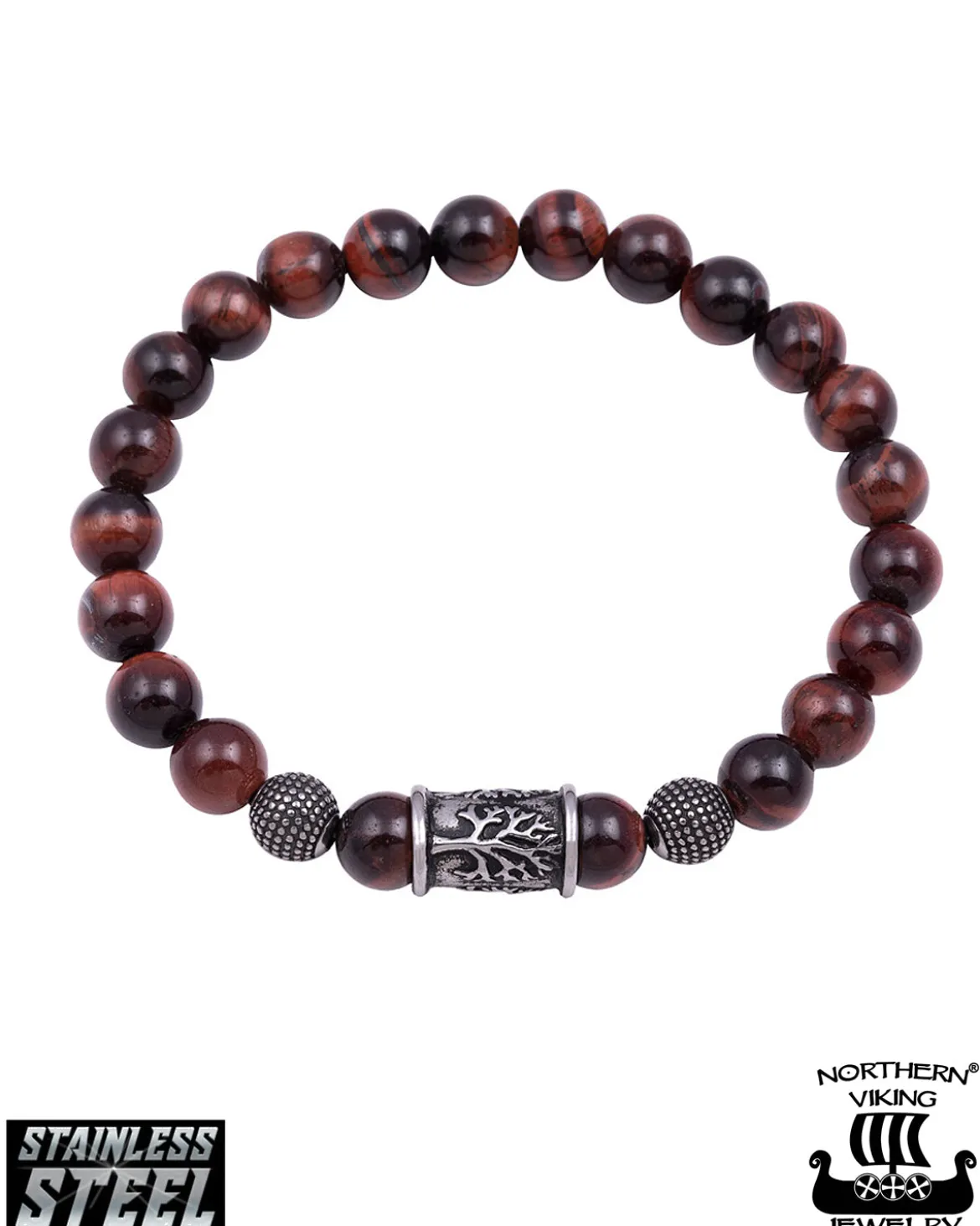 Tiger Eye Tree Of Life rannekoru - Ruskea